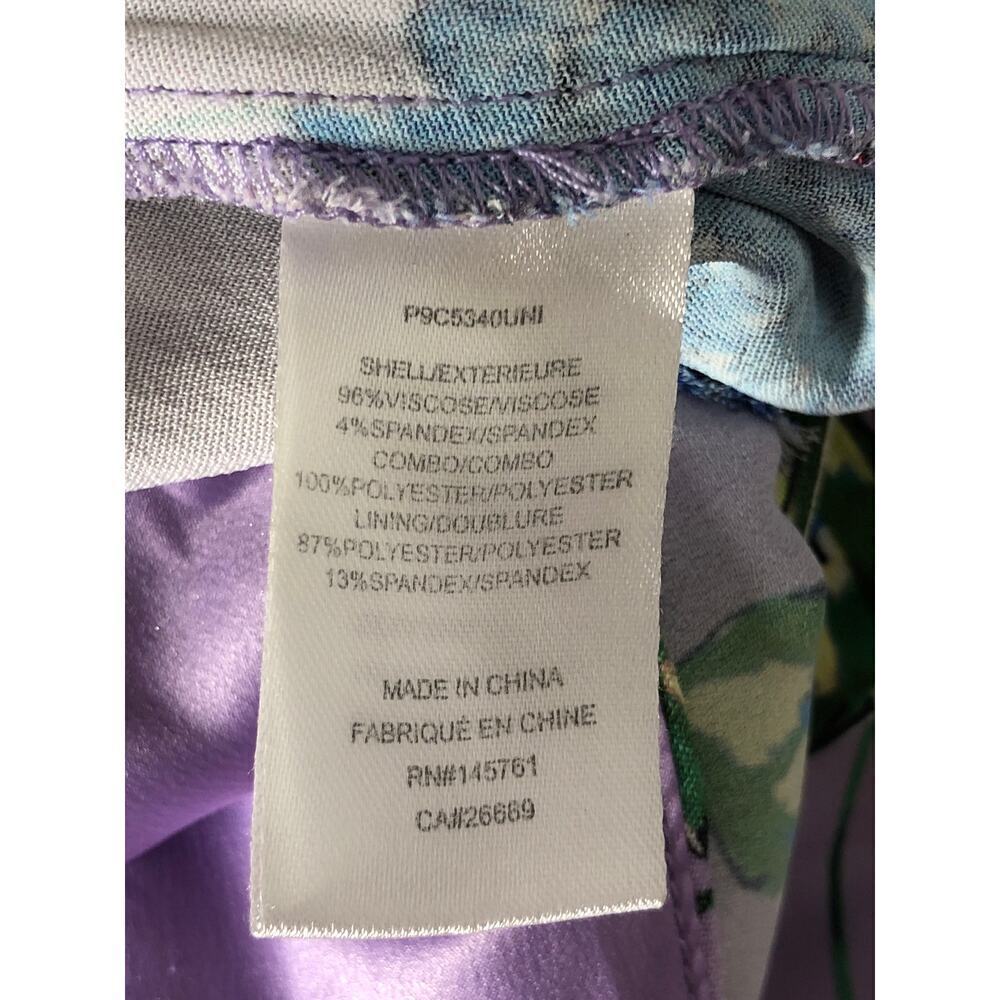 Parker Ana Combo Romper Shorts Flutter Sleeves V-Neck Floral Print Purple 2 - Picture 8 of 10